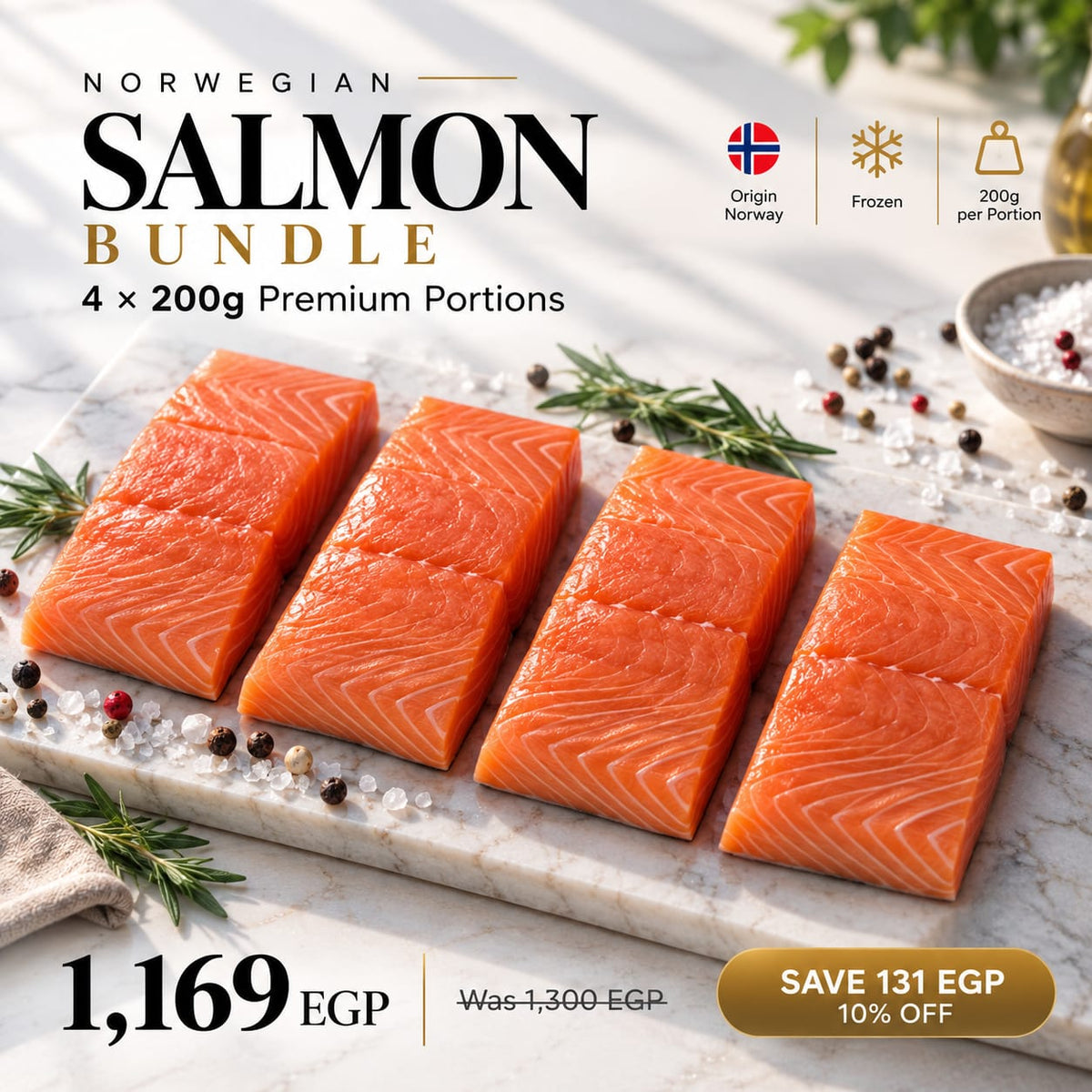 Bundle | Salmon Fillet Portions  4 × 200g