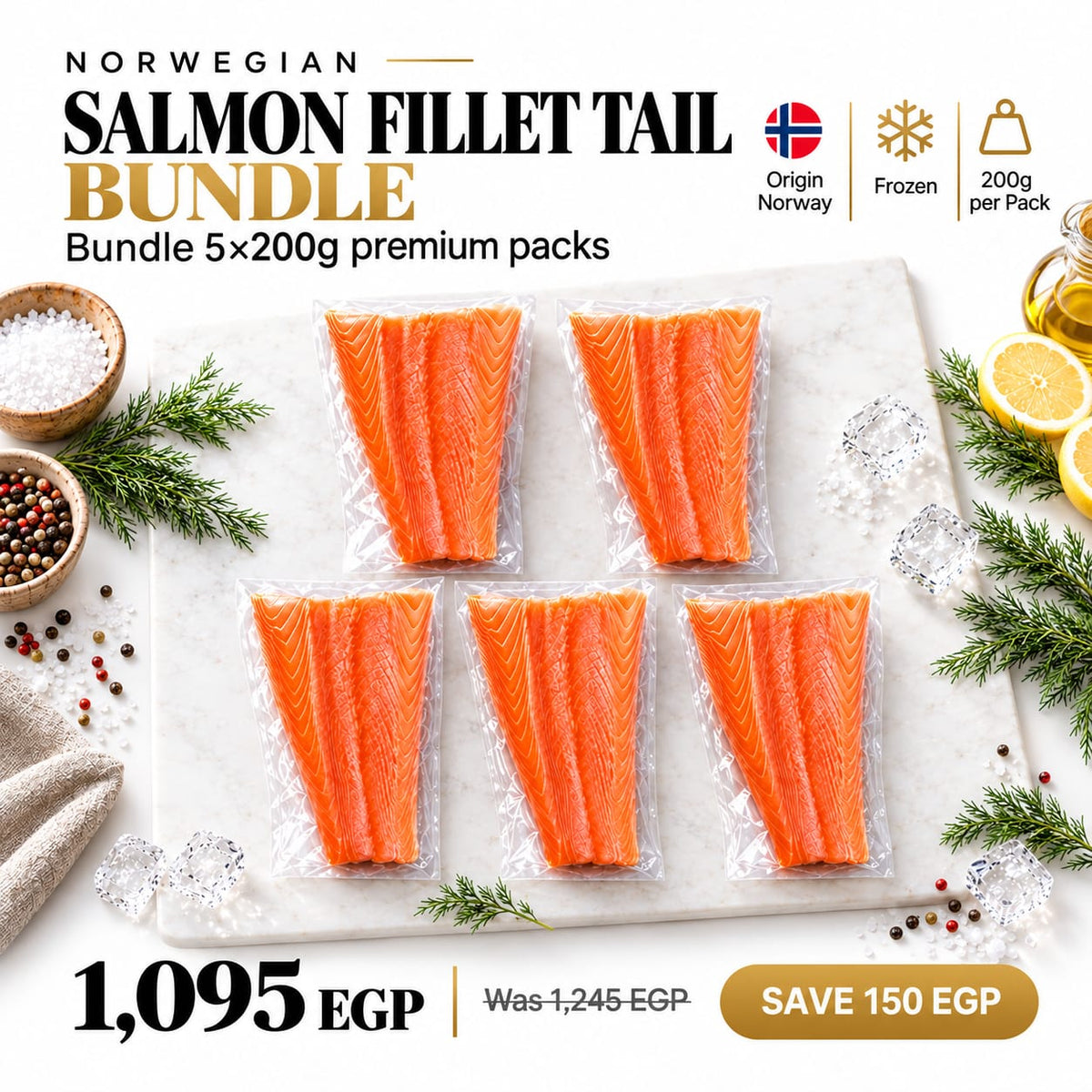 Bundle | Salmon Fillet - Tail portion 5 x 200g