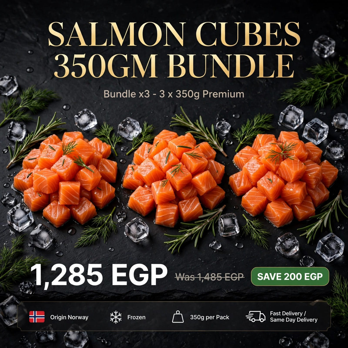 Bundle | Salmon Cubes 3 x 350g