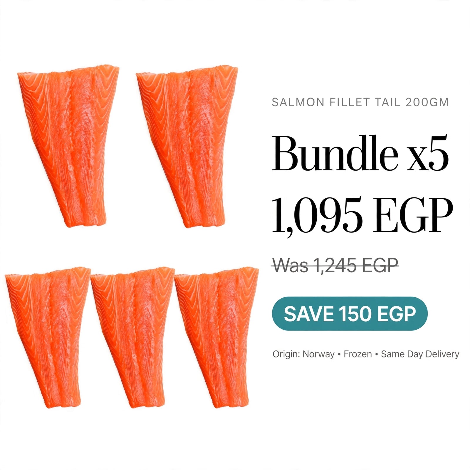 Bundle | Salmon Fillet - Tail portion 5 x 200g