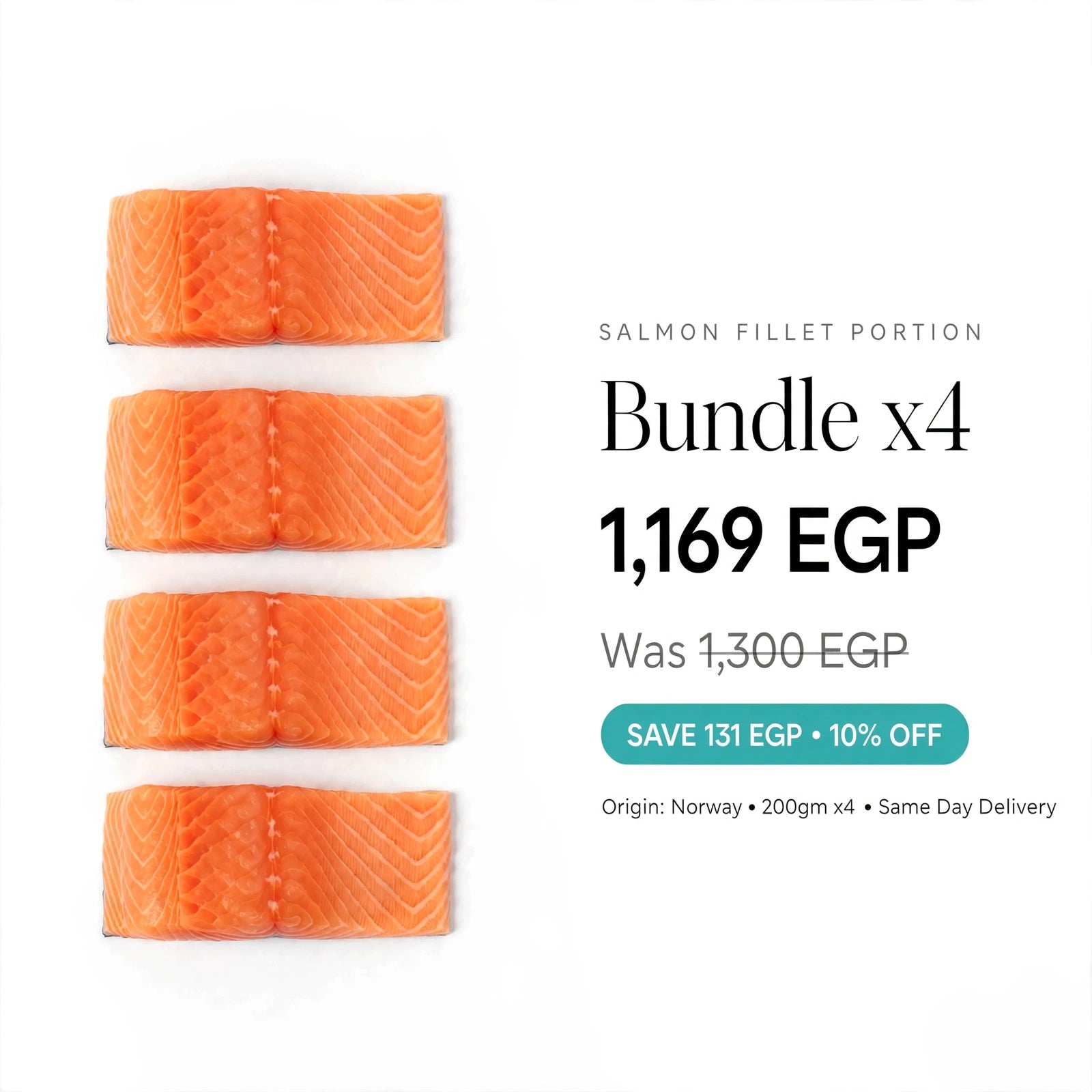 Bundle | Salmon Fillet Portions  4 × 200g