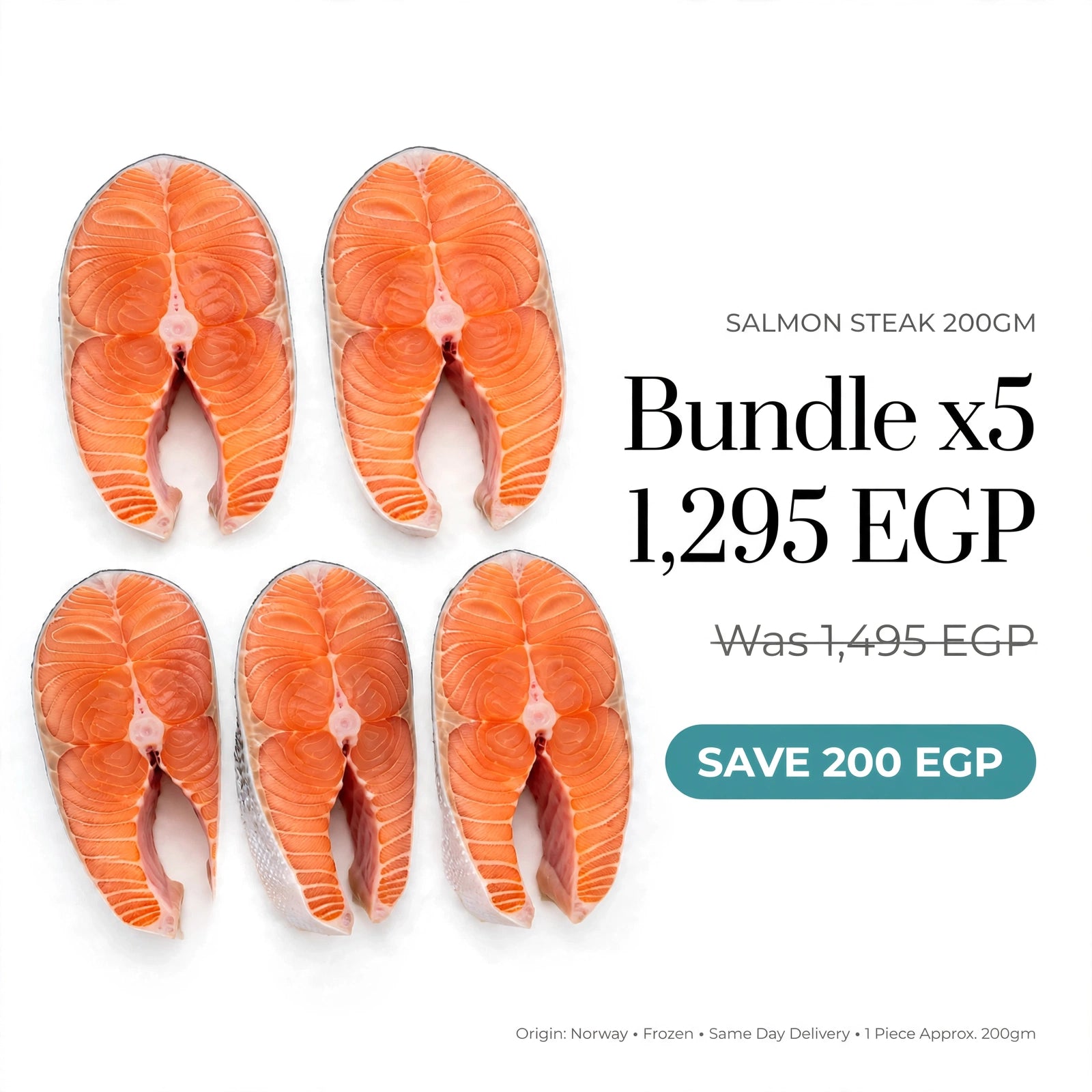 Bundle | Salmon Steak 200gm 5 x 200 g