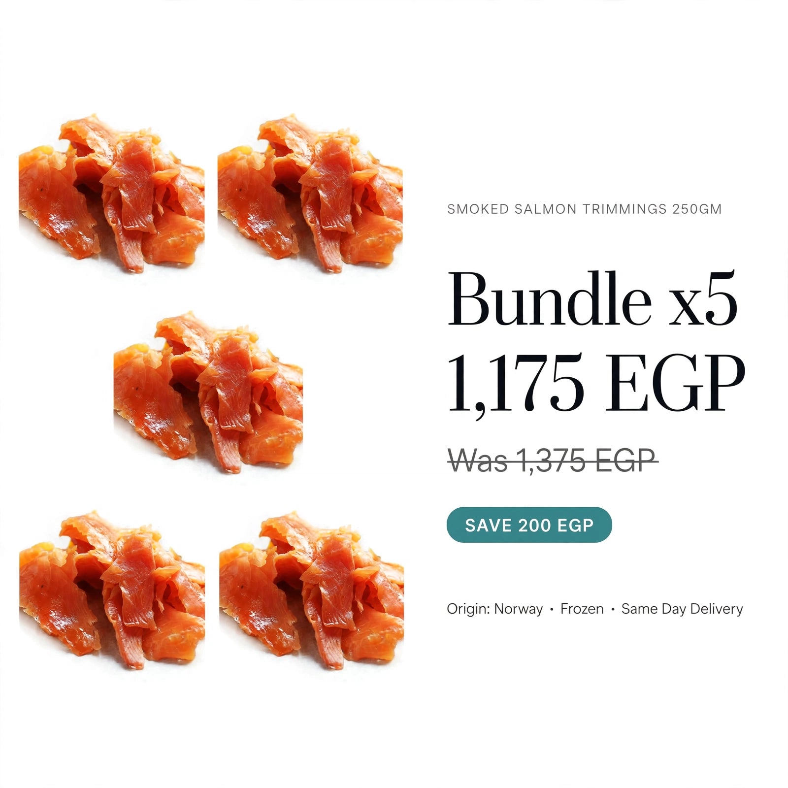 Bundle | Smoked Salmon Trimmings 5 x 250gm